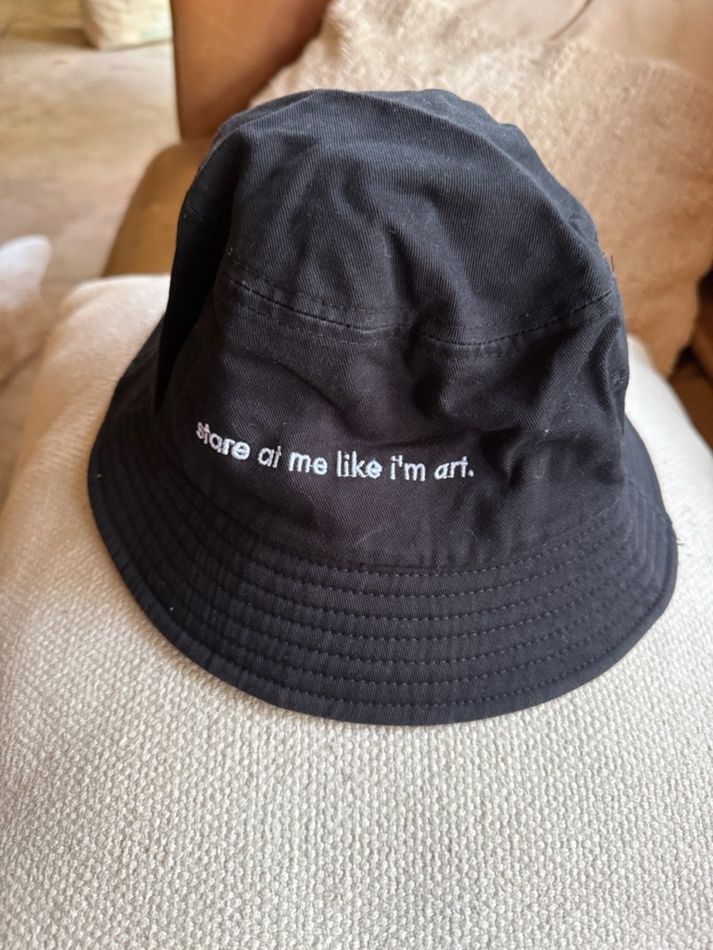 Black 'stare at me like i'm art.' Hat